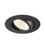 SLV New Tria Universal 68 Spot Aluminium Schwarz Rund 8.6W 600lm 60D - 925-930-940 CCT | Ausschnitt 68mm -  Höchste Farbwiedergabe - Dimmbar 